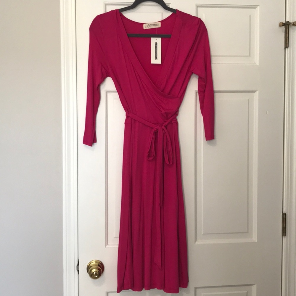 Pink below the knee dress